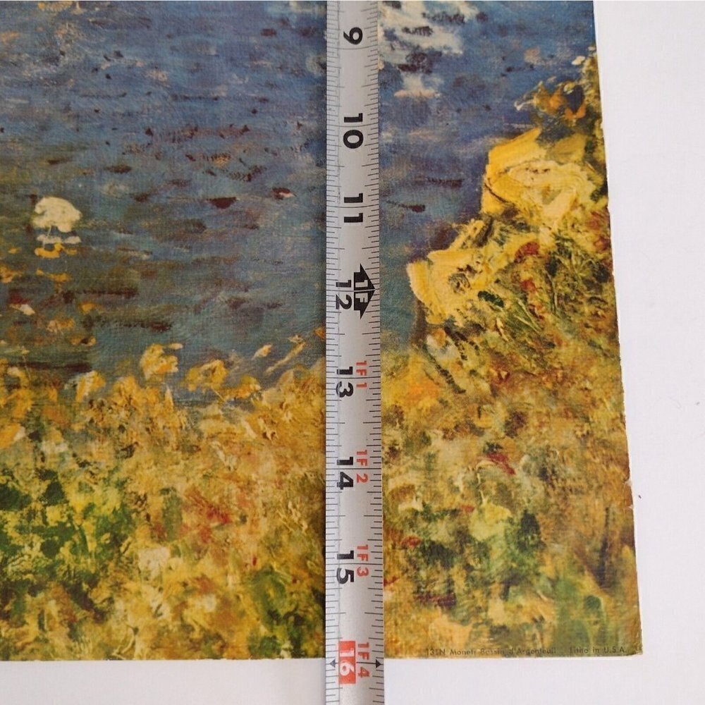 Vtg Claude Monet Bassin D' Argenteuil Lithograph  16 X 20 Victorian Art Sailboat - Picture 8 of 9